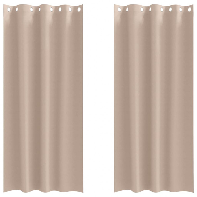 Firany blackout z kółkami 2 pcs Ciemnoszary 225 x 140 cm