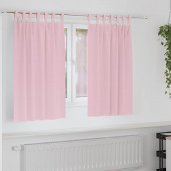 Firany blackout z kółkami 2 pcs Dziecięcy róż 140 x 140 cm