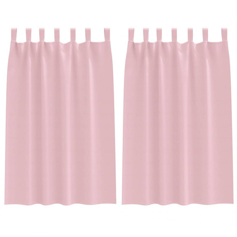 Firany blackout z kółkami 2 pcs Dziecięcy róż 175 x 140 cm