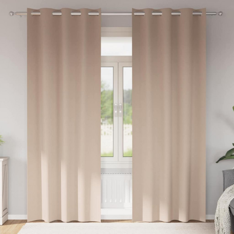 Firany blackout z kółkami 2 pcs Ciemnoszary 260 x 140 cm