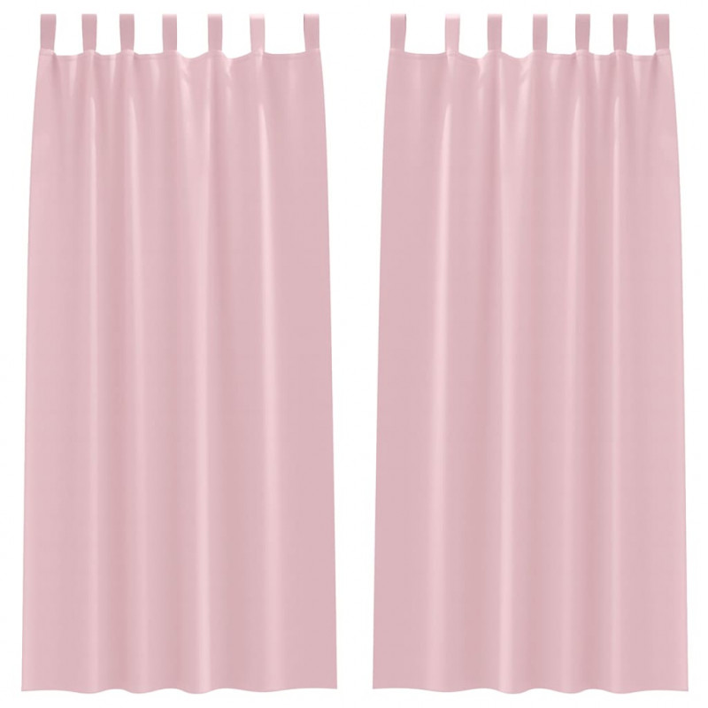 Firany blackout z kółkami 2 pcs Dziecięcy róż 225 x 140 cm
