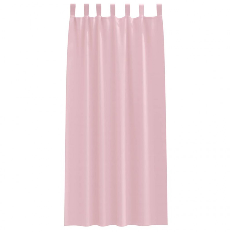 Firany blackout z kółkami 2 pcs Dziecięcy róż 225 x 140 cm