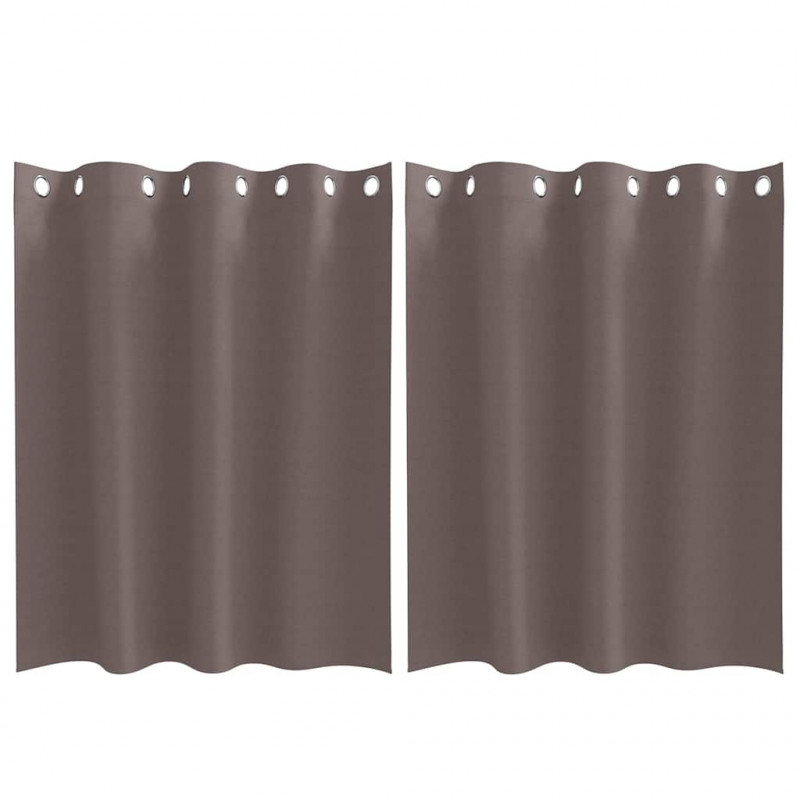 Firany blackout z kółkami 2 pcs Ciemny brąz 140 x 140 cm