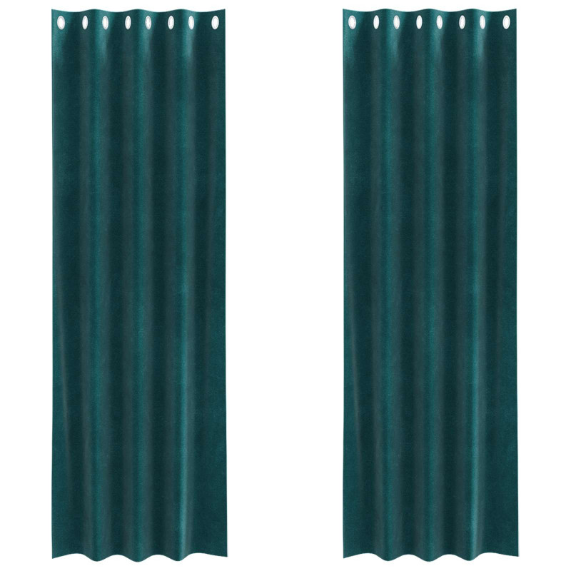 Zasłony zaciemniające 2 pcs Ciemna zieleń 140 x 245 cm Aksamit