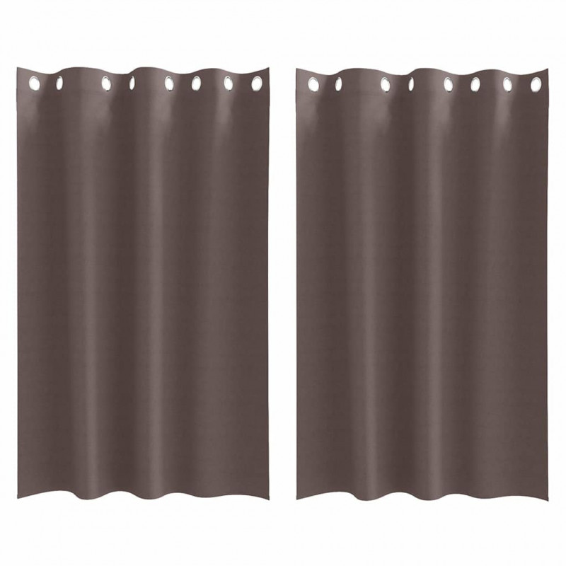 Firany blackout z kółkami 2 pcs Ciemny brąz 175 x 140 cm