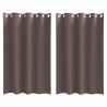 Firany blackout z kółkami 2 pcs Ciemny brąz 175 x 140 cm