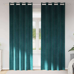 Zasłony zaciemniające 2 pcs Ciemna zieleń 140 x 260 cm Aksamit