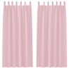Firany blackout z kółkami 2 pcs Dziecięcy róż 260 x 140 cm