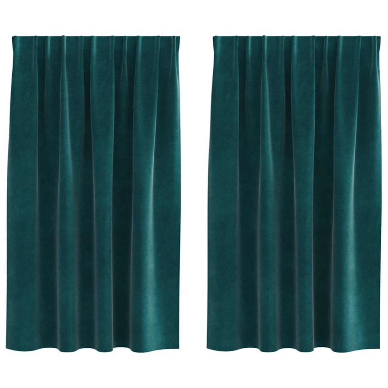 Zasłony zaciemniające 2 pcs Ciemna zieleń 140 x 140 cm Aksamit