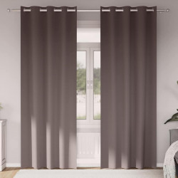 Firany blackout z kółkami 2 pcs Ciemny brąz 260 x 140 cm