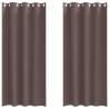 Firany blackout z kółkami 2 pcs Ciemny brąz 260 x 140 cm