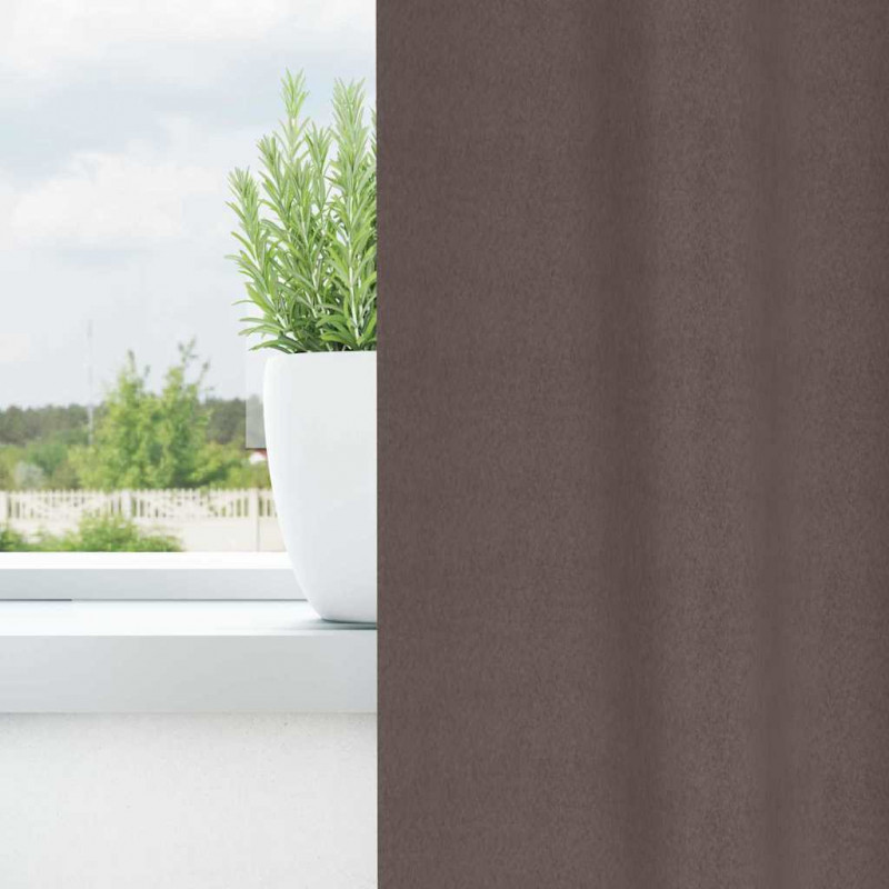 Firany blackout z kółkami 2 pcs Ciemny brąz 260 x 140 cm