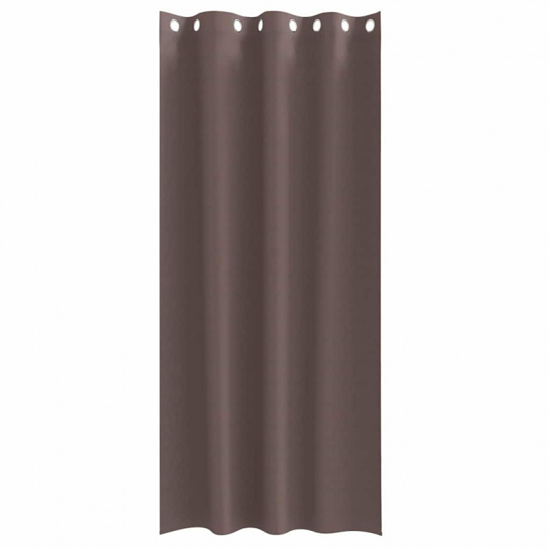 Firany blackout z kółkami 2 pcs Ciemny brąz 260 x 140 cm