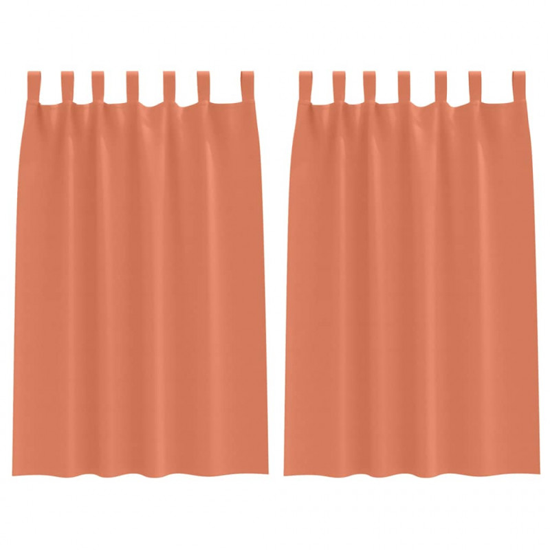 Firany blackout z kółkami 2 pcs terakota 175 x 140 cm Poliester