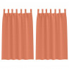 Firany blackout z kółkami 2 pcs terakota 175 x 140 cm Poliester