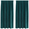 Zasłony zaciemniające 2 pcs Ciemna zieleń 140 x 175 cm Aksamit