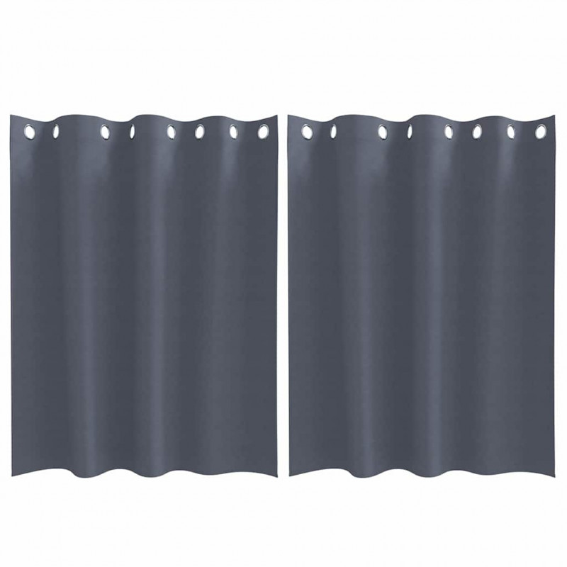 Firany blackout z kółkami 2 pcs Antracyt 140 x 140 cm Poliester
