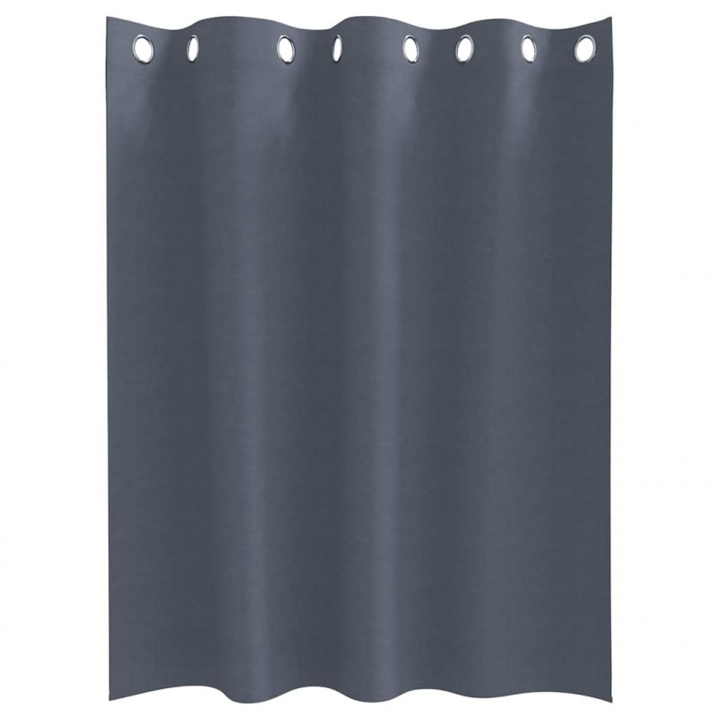 Firany blackout z kółkami 2 pcs Antracyt 140 x 140 cm Poliester