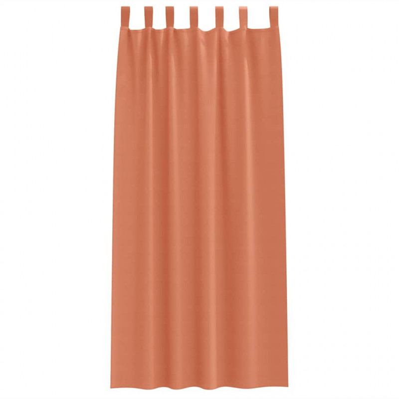 Firany blackout z kółkami 2 pcs terakota 225 x 140 cm Poliester