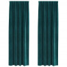 Zasłony zaciemniające 2 pcs Ciemna zieleń 140 x 225 cm Aksamit