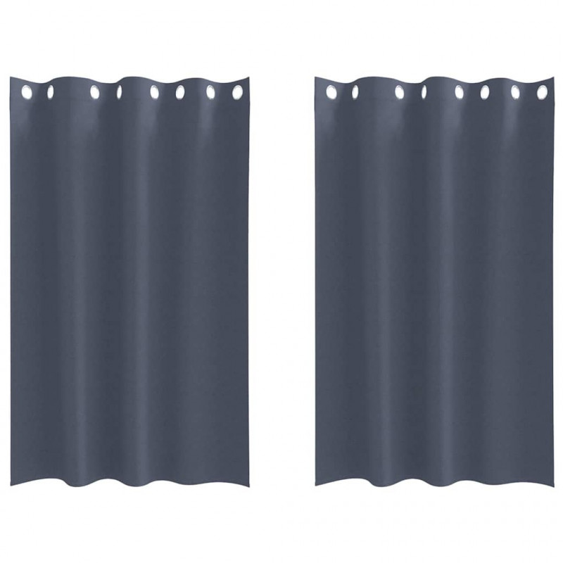 Firany blackout z kółkami 2 pcs Antracyt 175 x 140 cm Poliester