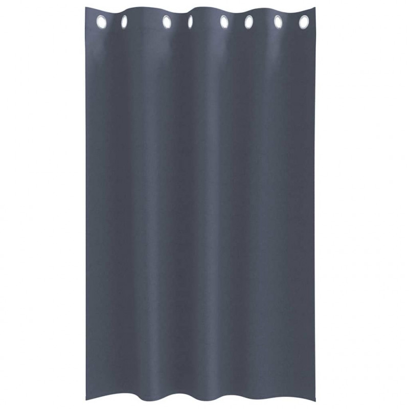 Firany blackout z kółkami 2 pcs Antracyt 175 x 140 cm Poliester