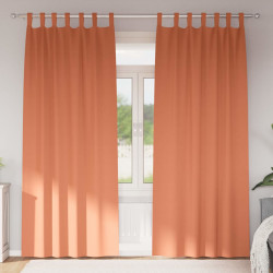 Firany blackout z kółkami 2 pcs terakota 245 x 140 cm Poliester