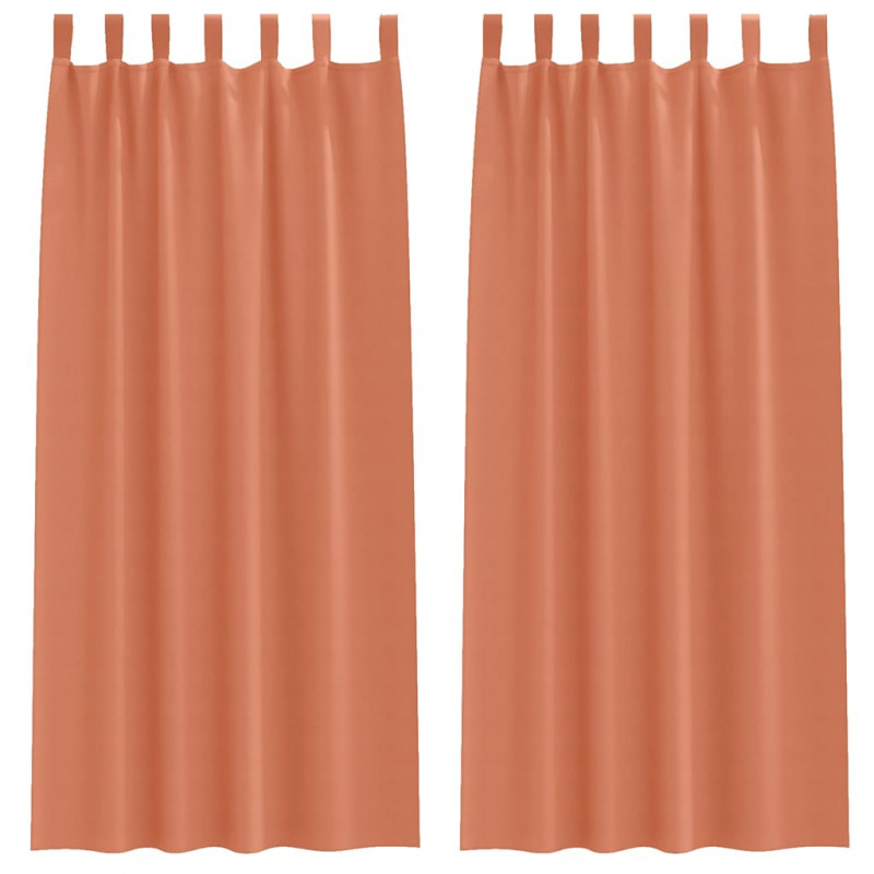 Firany blackout z kółkami 2 pcs terakota 245 x 140 cm Poliester