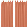 Firany blackout z kółkami 2 pcs terakota 245 x 140 cm Poliester