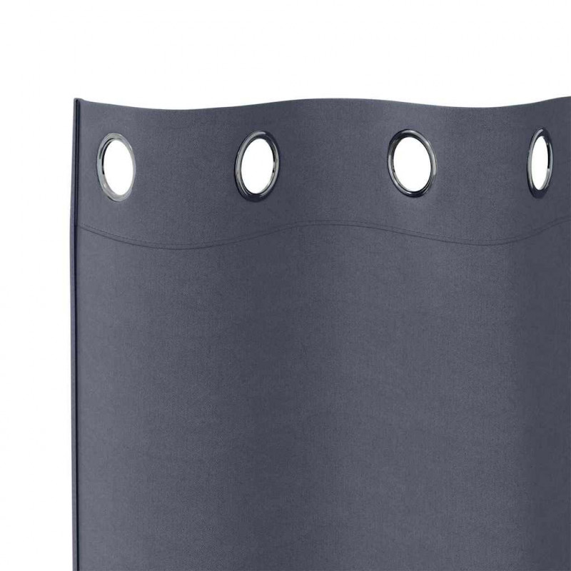 Firany blackout z kółkami 2 pcs Antracyt 245 x 140 cm Poliester