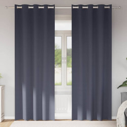 Firany blackout z kółkami 2 pcs Antracyt 260 x 140 cm Poliester