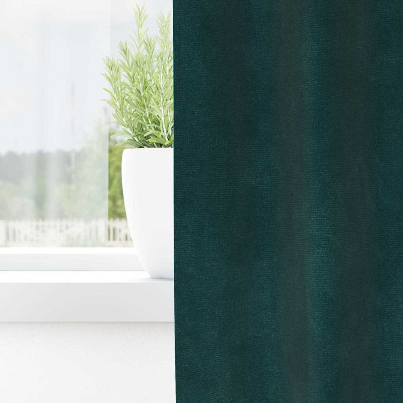 Zasłony zaciemniające 2 pcs Ciemna zieleń 140 x 245 cm Aksamit