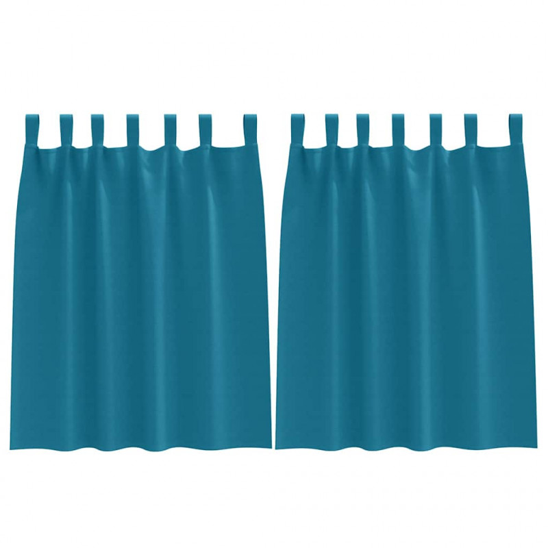Firany blackout z kółkami 2 pcs Turkusowy 140 x 140 cm