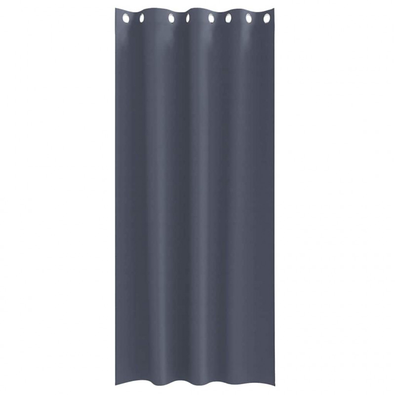 Firany blackout z kółkami 2 pcs Antracyt 260 x 140 cm Poliester