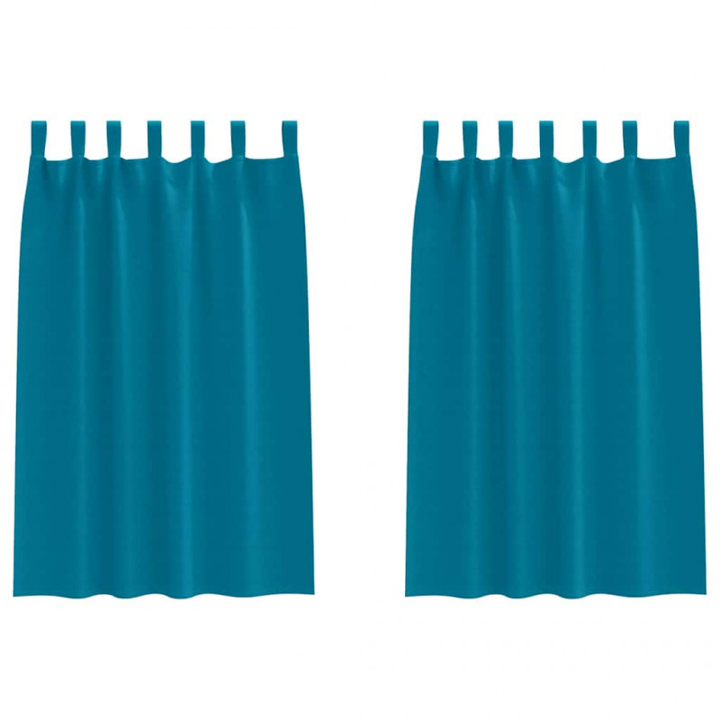 Firany blackout z kółkami 2 pcs Turkusowy 175 x 140 cm