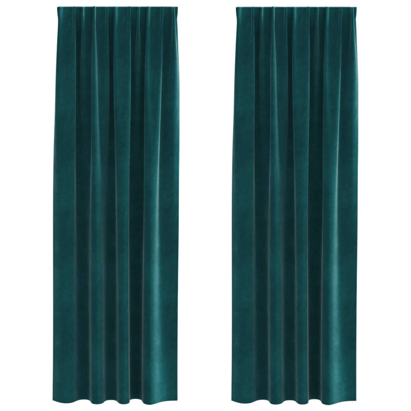 Zasłony zaciemniające 2 pcs Ciemna zieleń 140 x 260 cm Aksamit