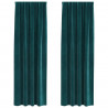 Zasłony zaciemniające 2 pcs Ciemna zieleń 140 x 260 cm Aksamit