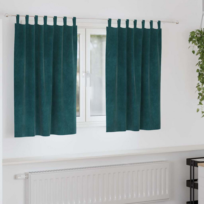 Zasłony zaciemniające 2 pcs Ciemna zieleń 140 x 140 cm Aksamit