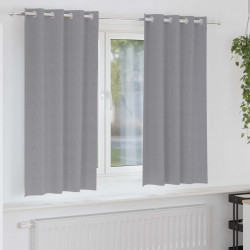 Firany blackout z kółkami 2 pcs Jasnoszary 175 x 140 cm