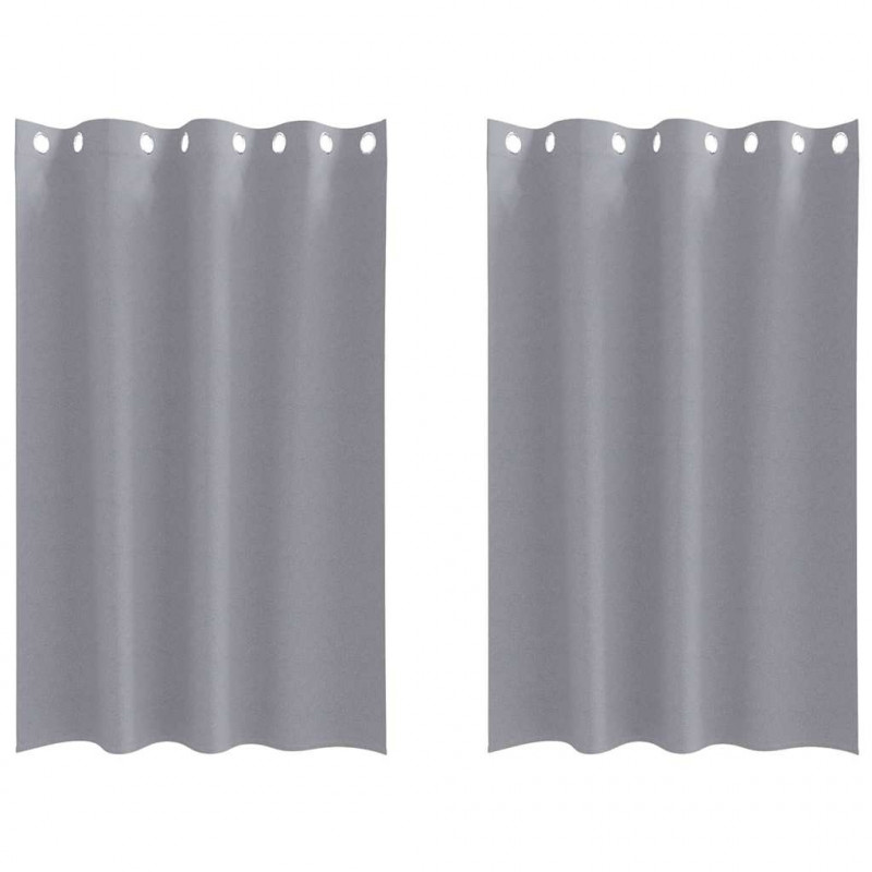 Firany blackout z kółkami 2 pcs Jasnoszary 175 x 140 cm