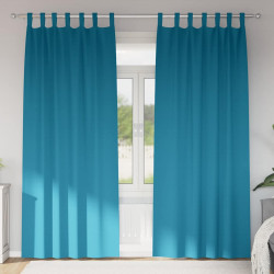 Firany blackout z kółkami 2 pcs Turkusowy 225 x 140 cm