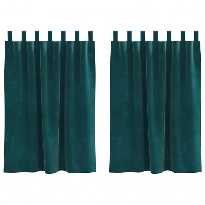 Zasłony zaciemniające 2 pcs Ciemna zieleń 140 x 140 cm Aksamit