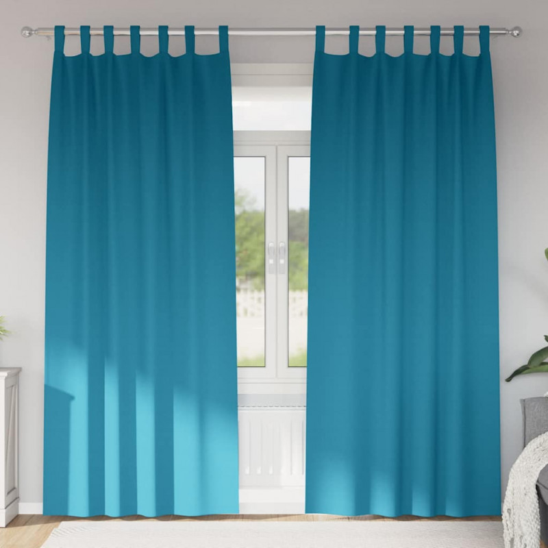 Firany blackout z kółkami 2 pcs Turkusowy 245 x 140 cm