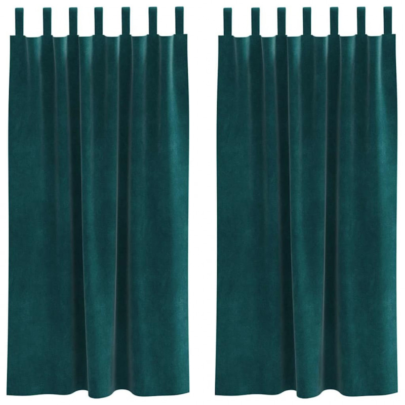Zasłony zaciemniające 2 pcs Ciemna zieleń 140 x 175 cm Aksamit