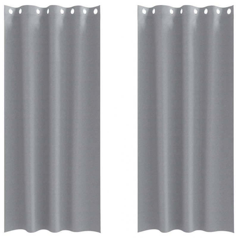 Firany blackout z kółkami 2 pcs Jasnoszary 245 x 140 cm