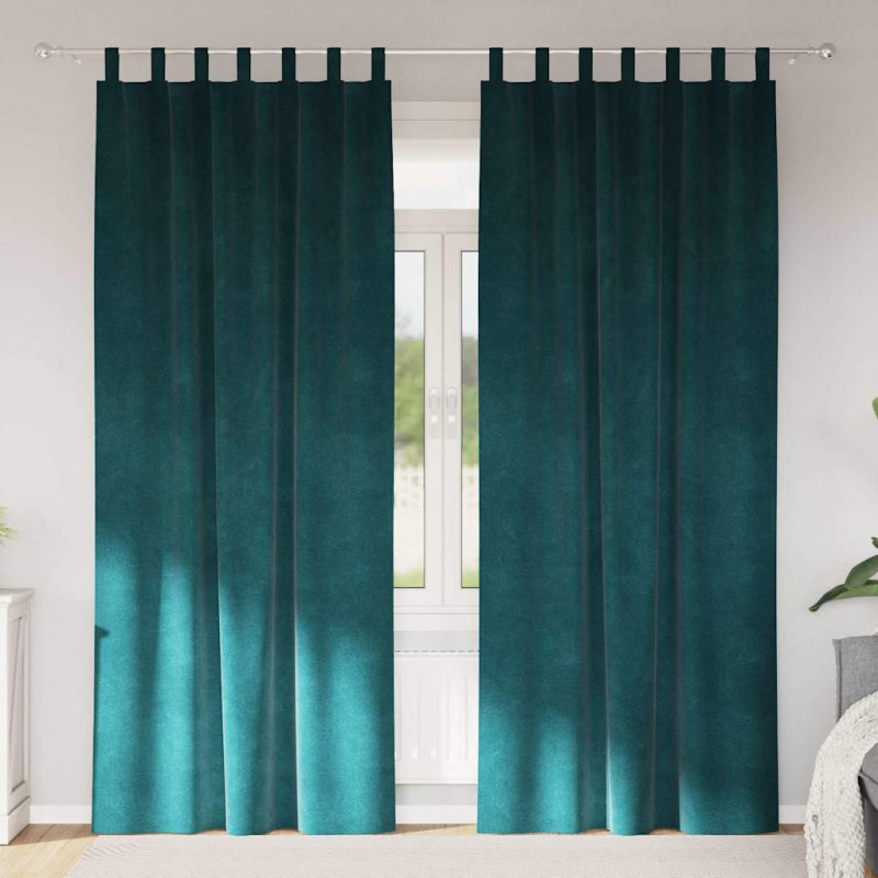 Zasłony zaciemniające 2 pcs Ciemna zieleń 140 x 225 cm Aksamit