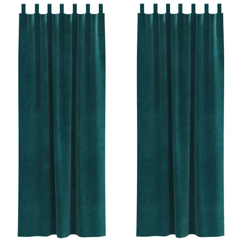 Zasłony zaciemniające 2 pcs Ciemna zieleń 140 x 225 cm Aksamit