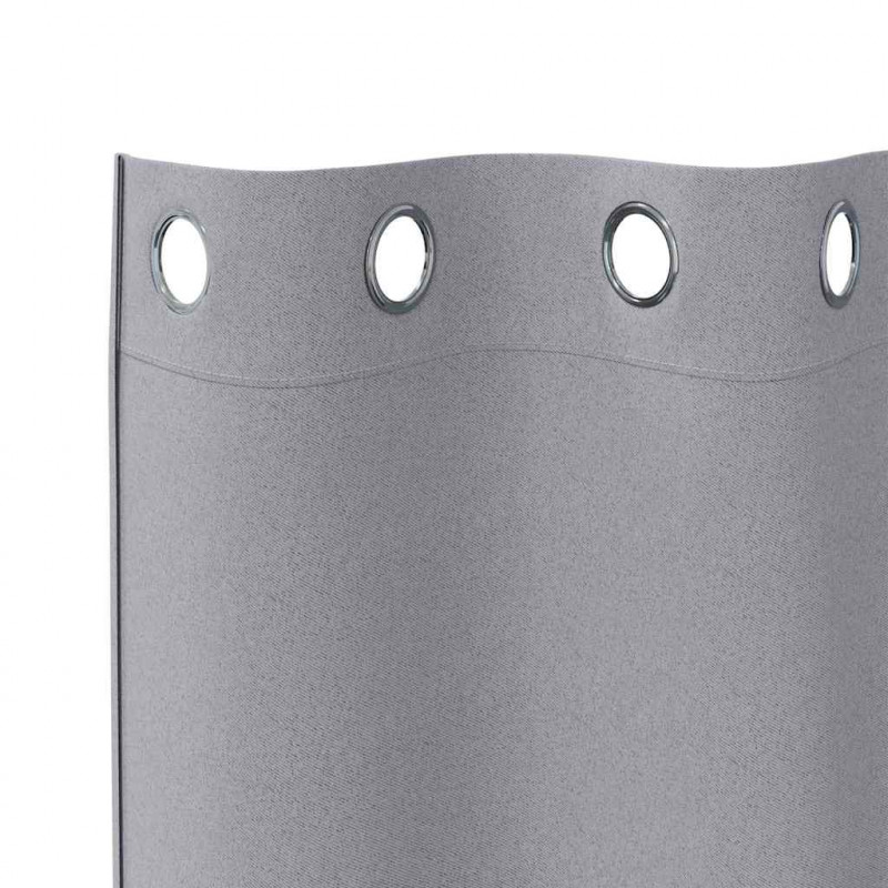Firany blackout z kółkami 2 pcs Jasnoszary 260 x 140 cm