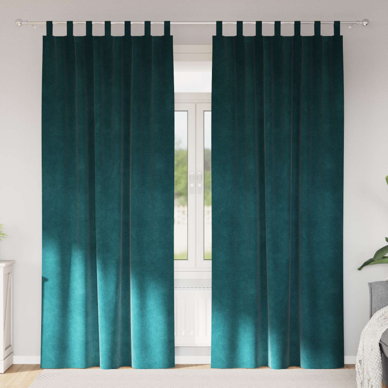 Zasłony zaciemniające 2 pcs Ciemna zieleń 140 x 245 cm Aksamit