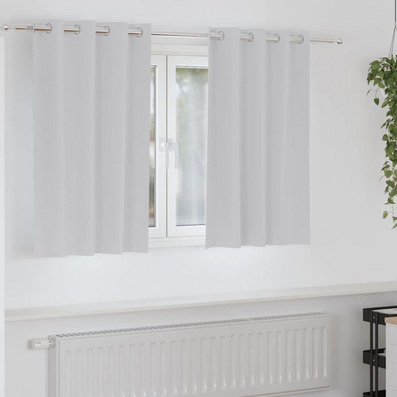 Firany blackout z kółkami 2 pcs Jasnoszary 140 x 140 cm